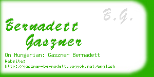 bernadett gaszner business card